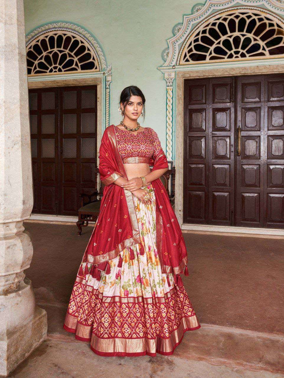 Women's Tussar Silk Patola Print Lehenga Choli with Dupatta ? Foil Work Stitched Lehenga Set - Image 7